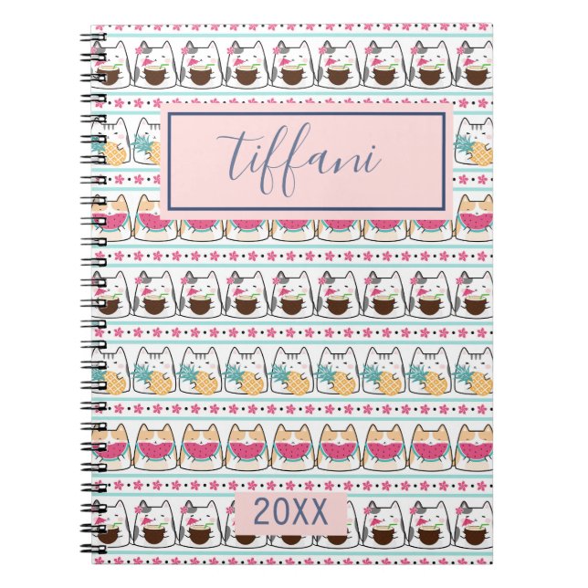 Caderno Espiral Notebook Summer Kitty Cats Spiral (Frente)