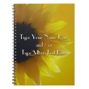 Caderno Espiral Notebook Sunflower Custom Flower Diário Notebook