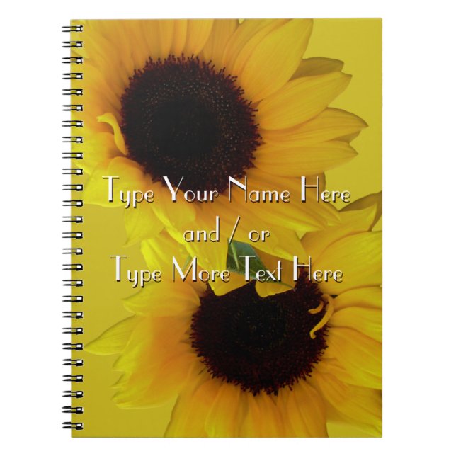 Caderno Espiral Notebook Sunflower Custom Flower Diário Notebook (Frente)