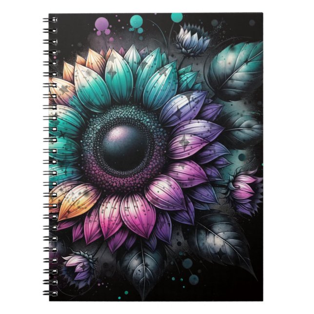 Caderno Espiral Notebook Sunflower Rainbow Splash Spiral (Frente)