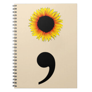 Caderno Espiral Notebook Sunflower Semicolon