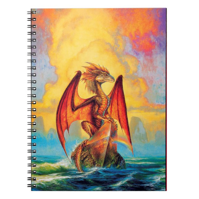 Caderno Espiral Notebook Sunset Dragon Fantasy Art - Encantado (Frente)