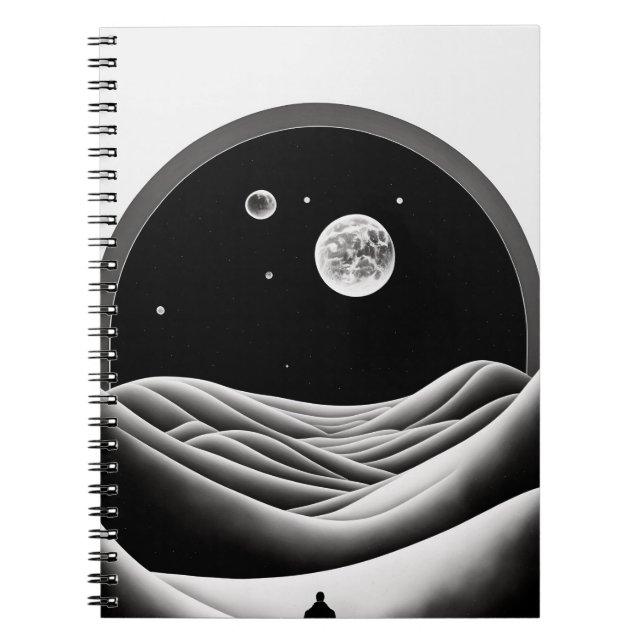 Caderno Espiral Notebook Surreal Moonlit Desert (Frente)
