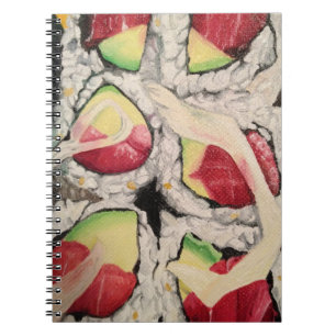 Caderno Espiral Notebook Sushi Painting