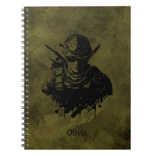Caderno Espiral Notebook Tático Soldado - Militar em dificuldades