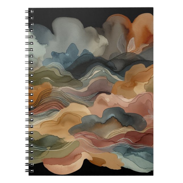Caderno Espiral Notebook Terthy Abstrato Watercolor (Frente)