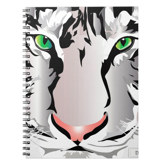CADERNO ESPIRAL NOTEBOOK TIGER WHITE/CINZA (Frente)