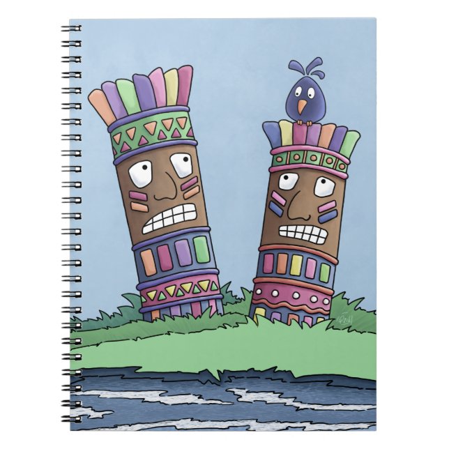 Caderno Espiral Notebook Tiki Bird Plum (Frente)