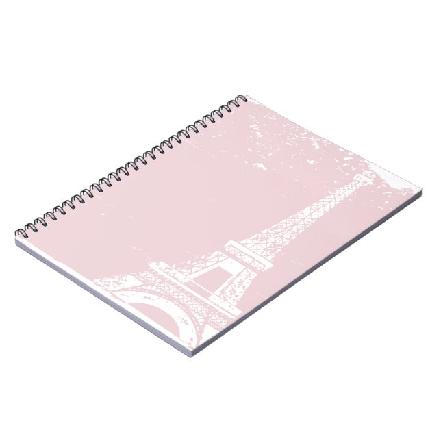 Caderno Espiral Notebook Torre Eiffel Rosa (Left Side)