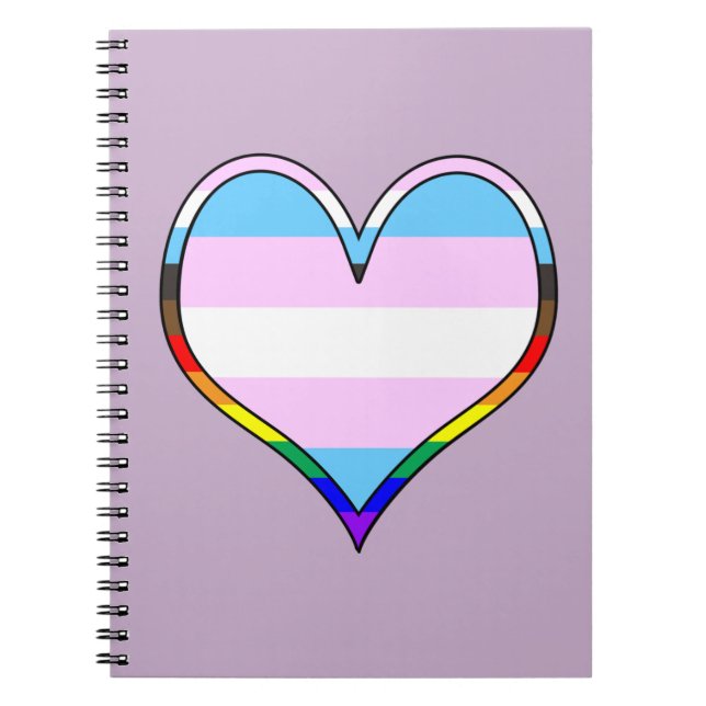 Caderno Espiral Notebook Trans Pride Heart (Frente)