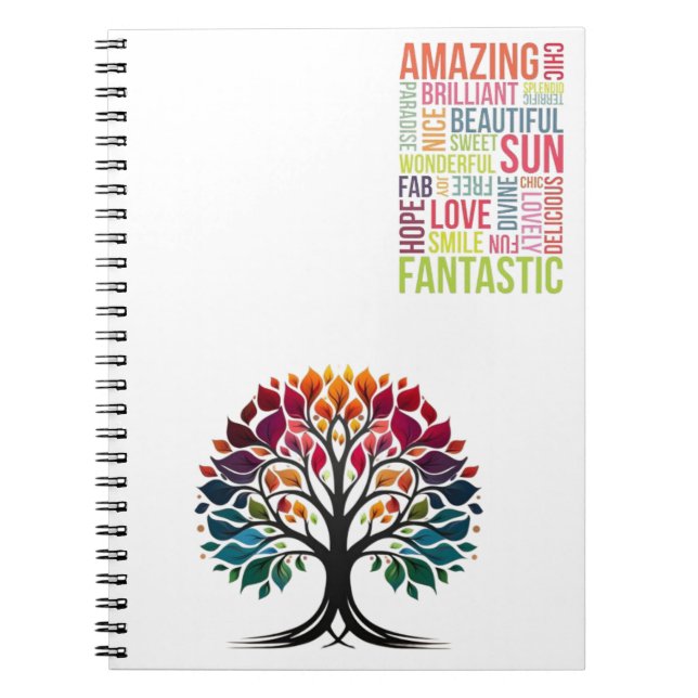 Caderno Espiral Notebook Tree of Positive Vibes (Frente)
