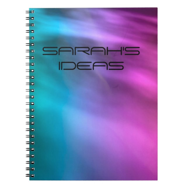 Caderno Espiral Notebook Trendent Ombre - Verde Roxo Rosa, Persona (Frente)