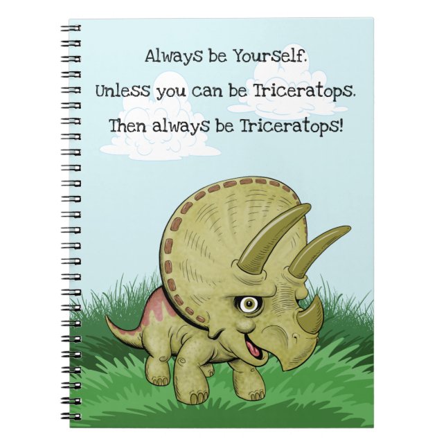 Caderno Espiral Notebook Triceratops bonito (Frente)