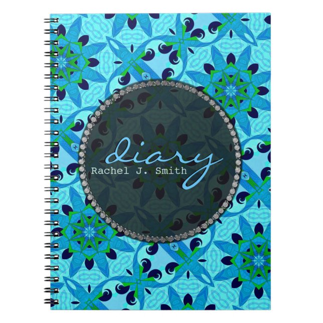 Caderno Espiral Notebook Tropical Blue Geoflora Diary (Frente)