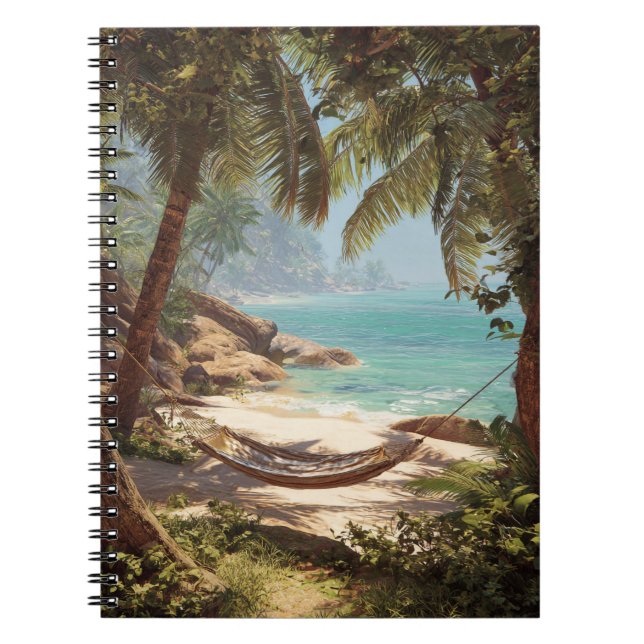 Caderno Espiral Notebook Tropical Hammock Escape (Frente)