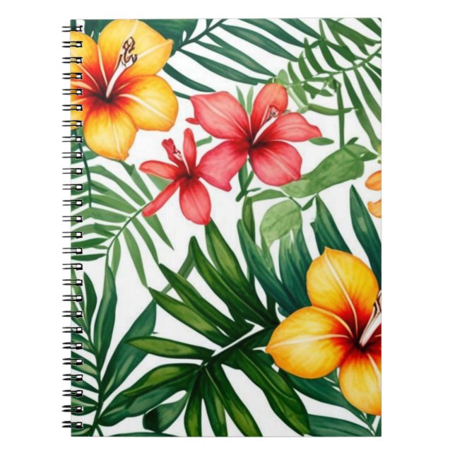 Caderno Espiral Notebook Tropical Hibiscus Jungle (Frente)