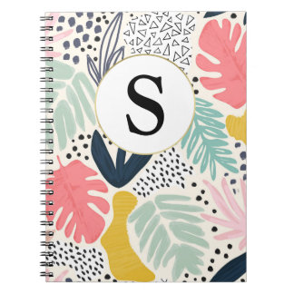 Caderno Espiral Notebook Tropical Monograma Personalizado