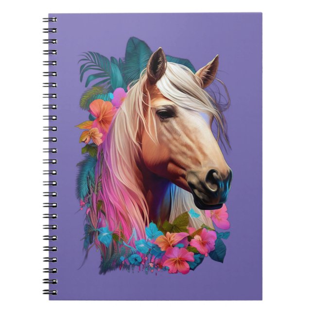Caderno Espiral Notebook Tropical Palomino Horse (Frente)