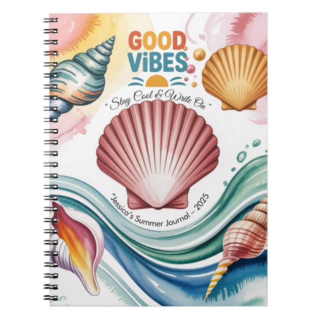 Caderno Espiral Notebook tropical Summer Vibes (Frente)