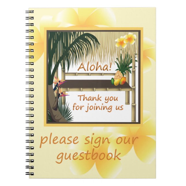 Caderno Espiral Notebook Tropical Tiki Hut Guestbook (Frente)