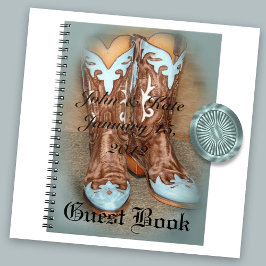Caderno Espiral Notebook Turquoise Western Cowboy Boots