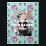 Caderno Espiral Notebook Tuxedo Cat Engraçado Frio Aqua Floral Str<br><div class="desc">Tuxedo Cat Engraçado Notebook Púrpura Floral,  Cute Fresco,  Cuta. Este notebook seria um presente tão bem-vindo para qualquer amante de os animais. Projetado a partir da minha arte e foto originais.</div>