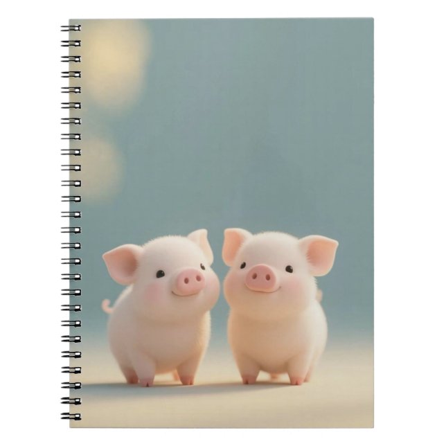 Caderno Espiral Notebook Twin Piggies Joy (Frente)