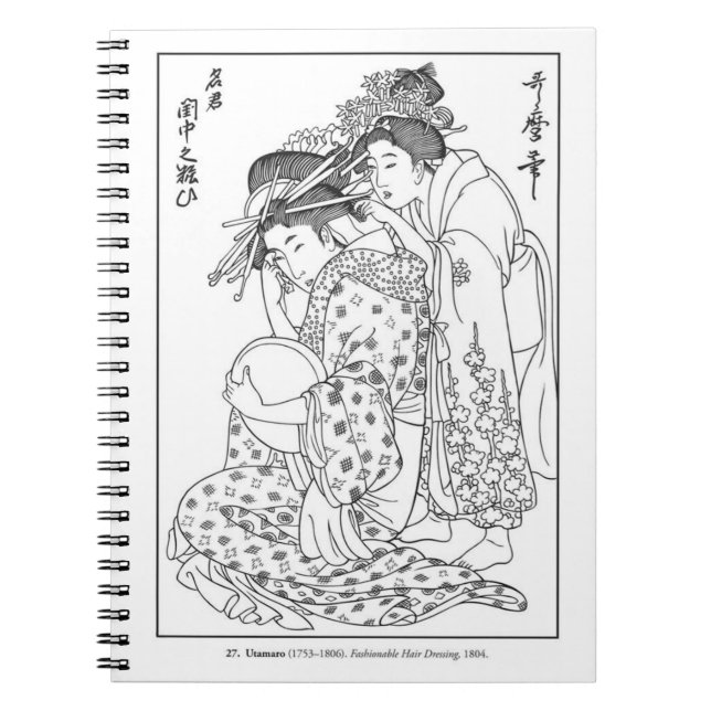 Caderno Espiral Notebook Utamaro Familiar de Cabelo Geisha (Frente)