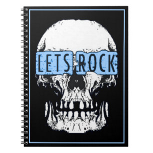 Caderno Espiral Notebook Vamos Rock Skull