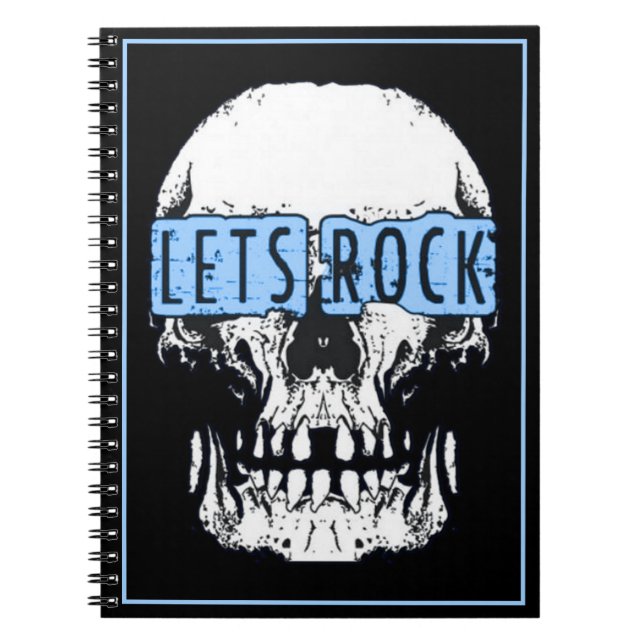 Caderno Espiral Notebook Vamos Rock Skull (Frente)