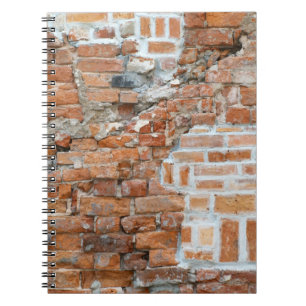Caderno Espiral Notebook velho Brick Wall