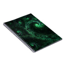 Notebook Verde e espiral preto antigo