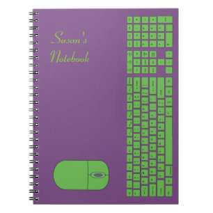 Caderno Espiral Notebook verde para teclado e mouse