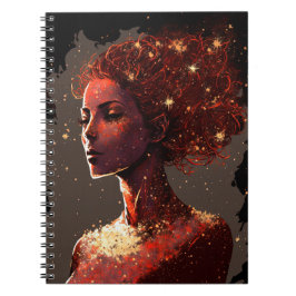 Caderno Espiral Notebook vermelho e castanho