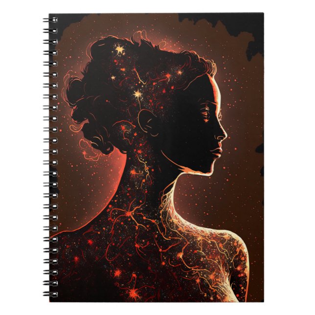 Caderno Espiral Notebook vermelho e castanho (Frente)