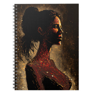 Caderno Espiral Notebook vermelho e castanho