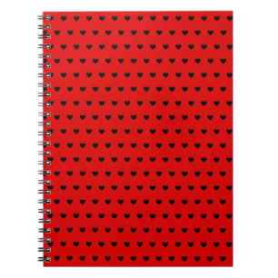 Caderno Espiral Notebook vermelho impressionante com corações pr