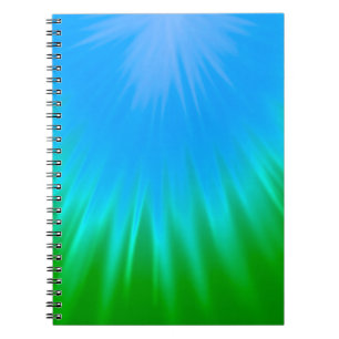Caderno Espiral Notebook Vibrant Blue and Green Abstrato
