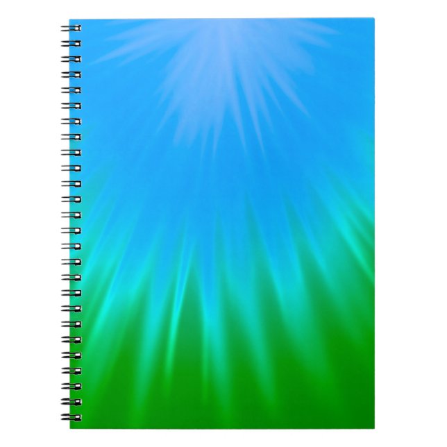 Caderno Espiral Notebook Vibrant Blue and Green Abstrato (Frente)