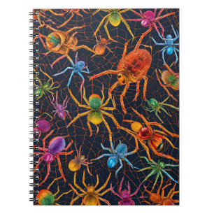 Caderno Espiral Notebook Vibrant Spider Web - Design colorido