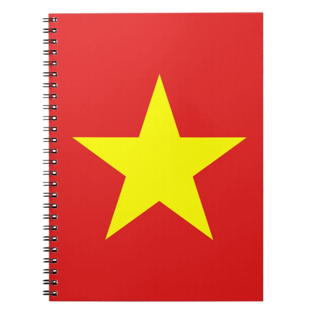 Caderno Espiral Notebook Vietnam Flag Yellow Star (Frente)