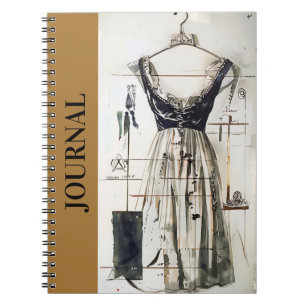 Caderno Espiral Notebook Vintage Fashion com Design de vestir