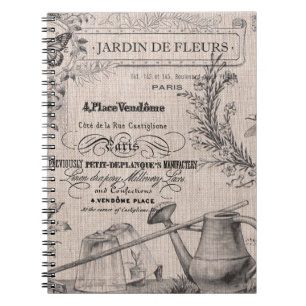 Caderno Espiral Notebook Vintage French Garden