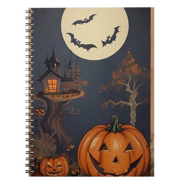 Caderno Espiral notebook vintage halloween (Frente)