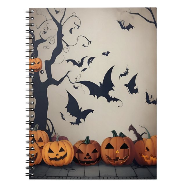 Caderno Espiral notebook vintage halloween (Frente)