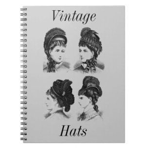 Caderno Espiral Notebook Vintage Hats