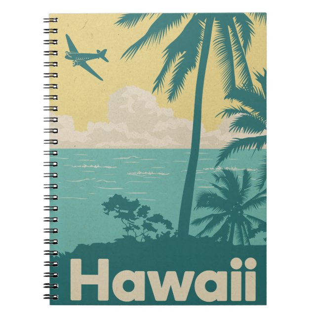Caderno Espiral Notebook Vintage Honolulu Aviation (Frente)