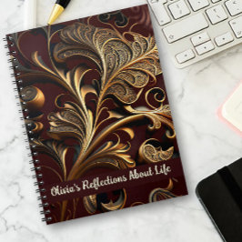 Caderno Espiral Notebook Vintage metálico deixa castanho escuro