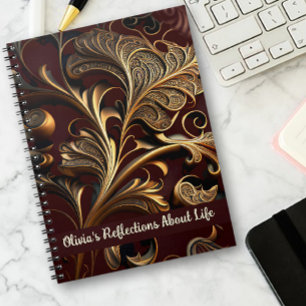 Caderno Espiral Notebook Vintage metálico deixa castanho escuro