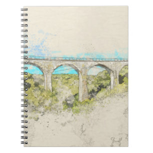 Caderno Espiral Notebook Vintage Railroad Arch Bridge